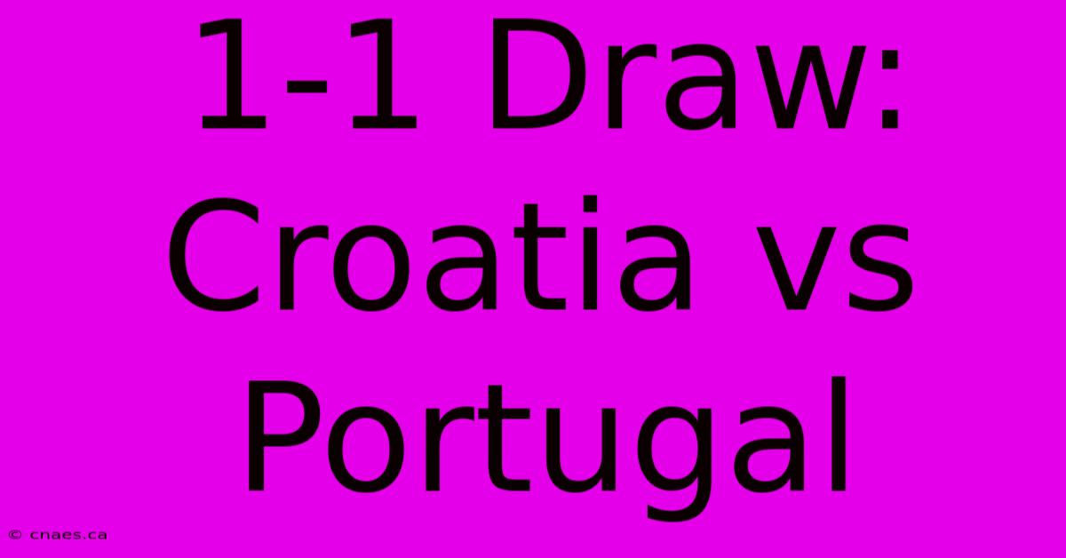 1-1 Draw: Croatia Vs Portugal