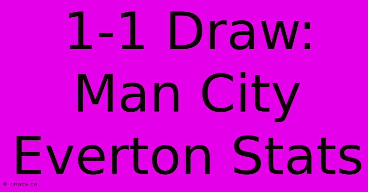 1-1 Draw: Man City Everton Stats