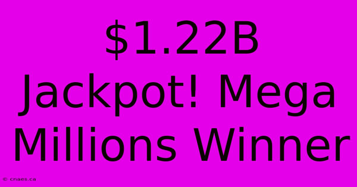 $1.22B Jackpot! Mega Millions Winner