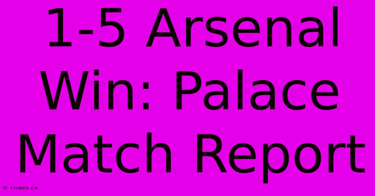 1-5 Arsenal Win: Palace Match Report