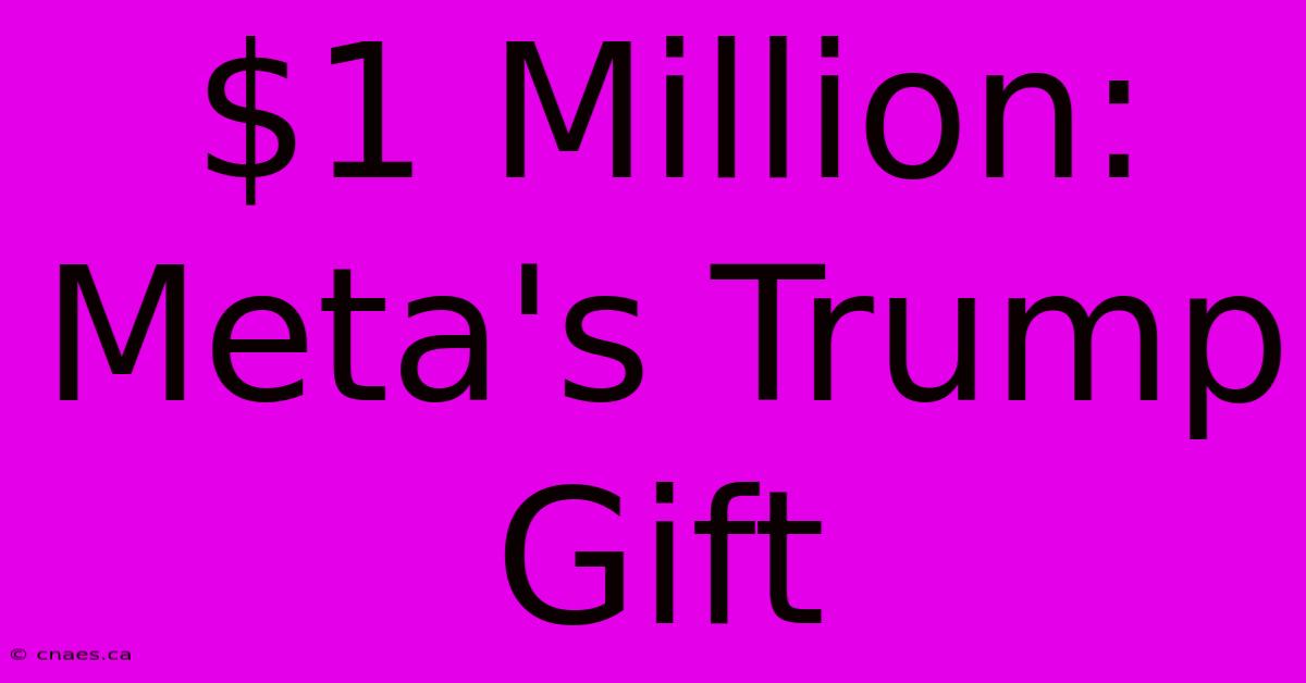 $1 Million: Meta's Trump Gift