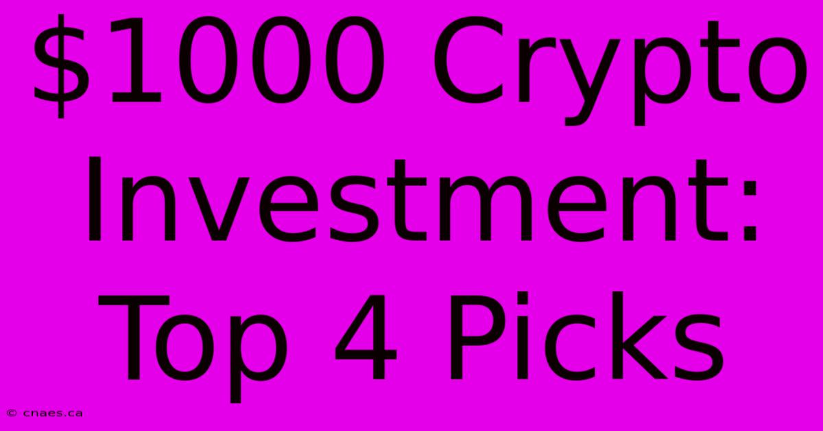 $1000 Crypto Investment: Top 4 Picks 