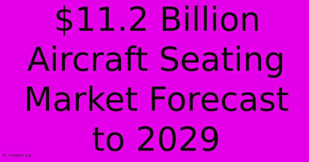 $11.2 Billion Aircraft Seating Market Forecast To 2029