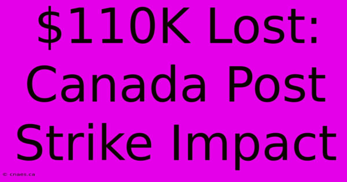 $110K Lost: Canada Post Strike Impact