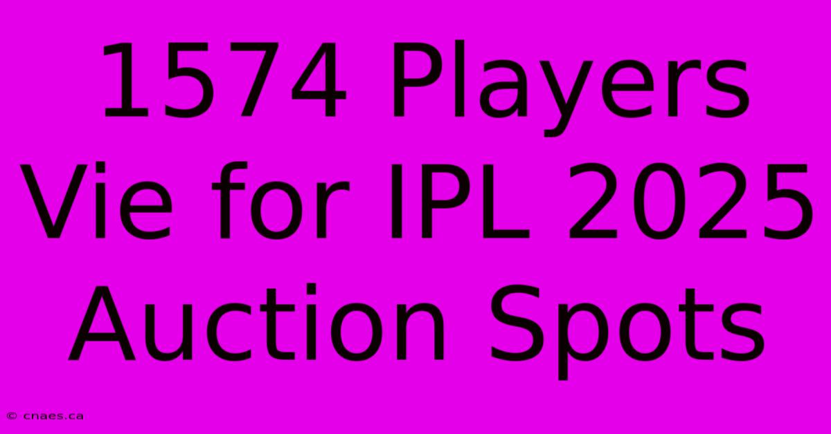 1574 Players Vie For IPL 2025 Auction Spots