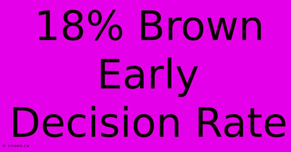 18% Brown Early Decision Rate