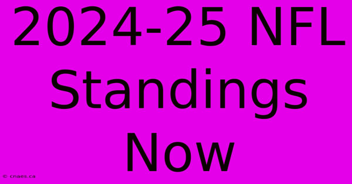 2024-25 NFL Standings Now