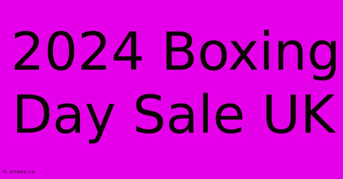 2024 Boxing Day Sale UK