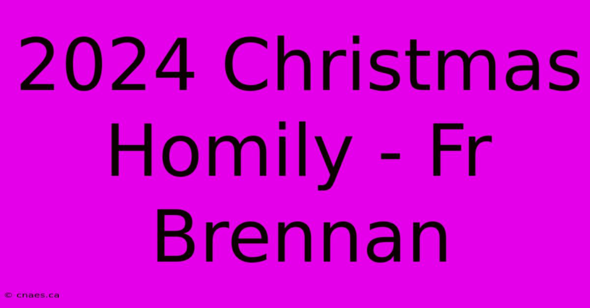 2024 Christmas Homily - Fr Brennan