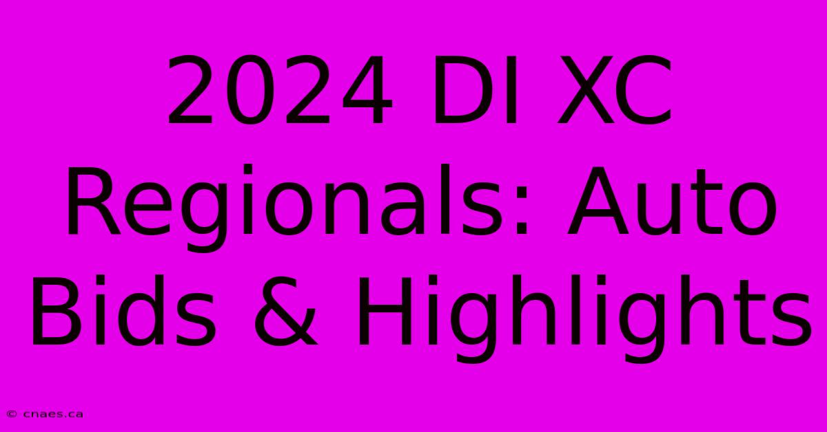 2024 DI XC Regionals: Auto Bids & Highlights