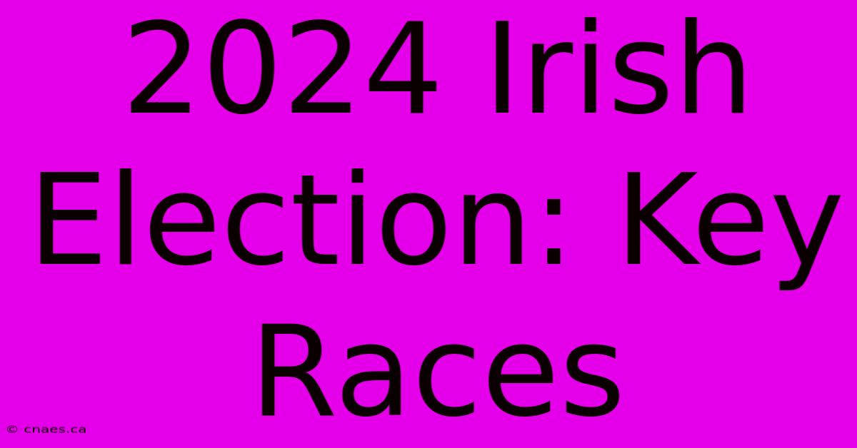 2024 Irish Election: Key Races