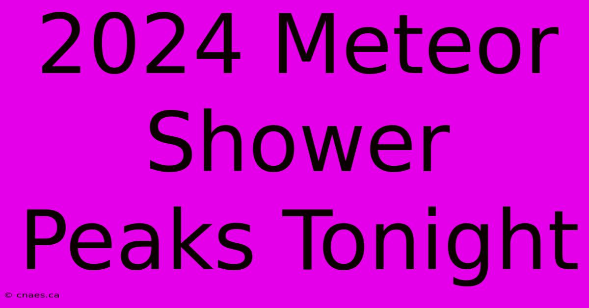 2024 Meteor Shower Peaks Tonight