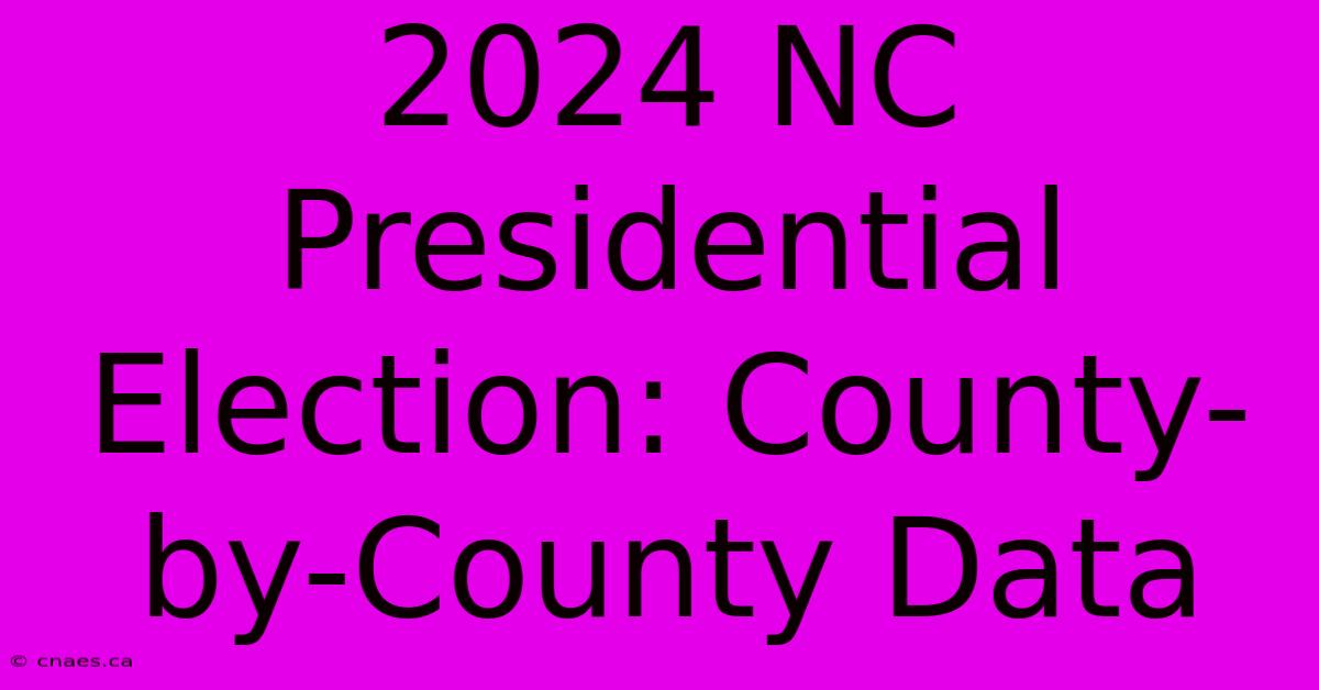 2024 NC Presidential Election: County-by-County Data