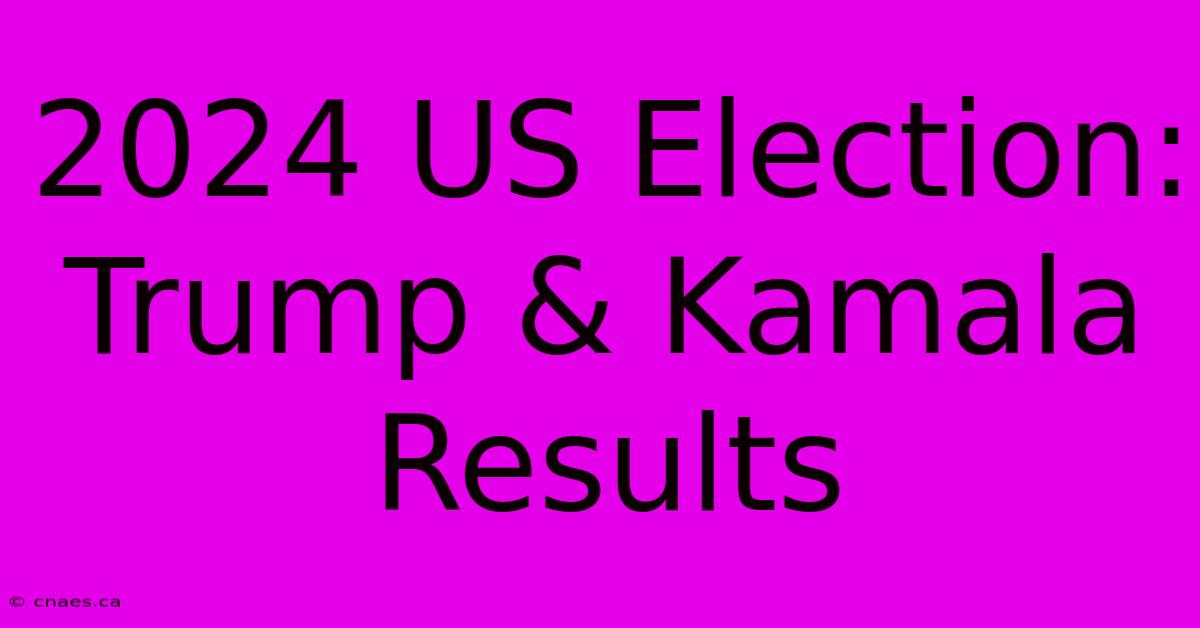 2024 US Election: Trump & Kamala Results