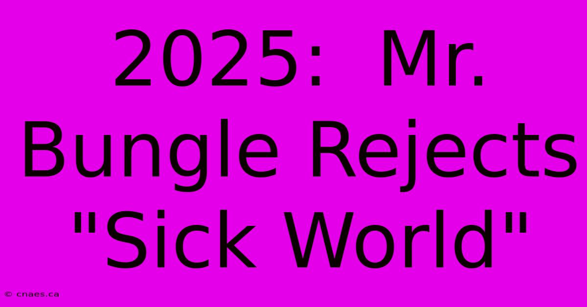 2025:  Mr. Bungle Rejects 