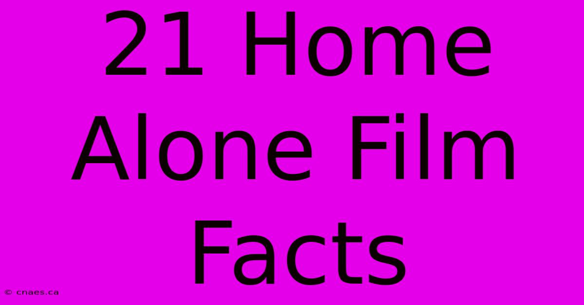 21 Home Alone Film Facts