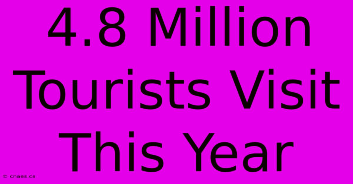 4.8 Million Tourists Visit This Year