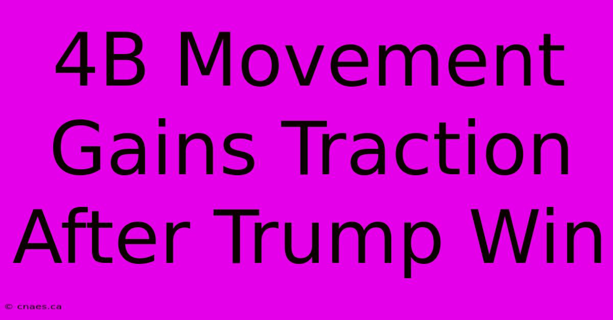 4B Movement Gains Traction After Trump Win