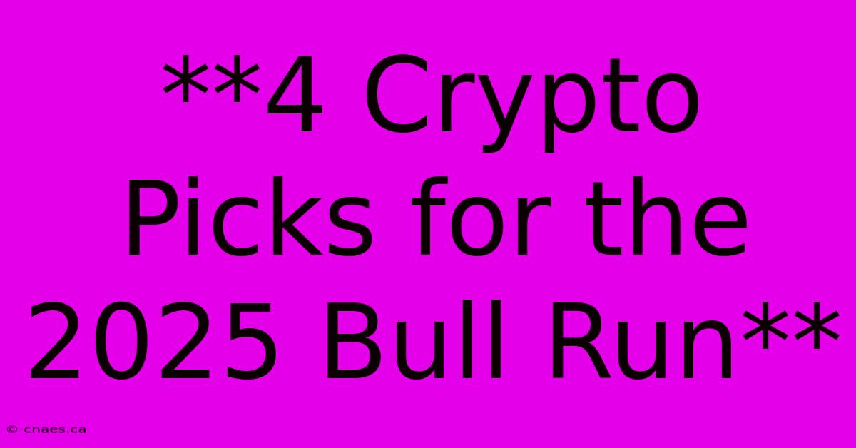 **4 Crypto Picks For The 2025 Bull Run** 