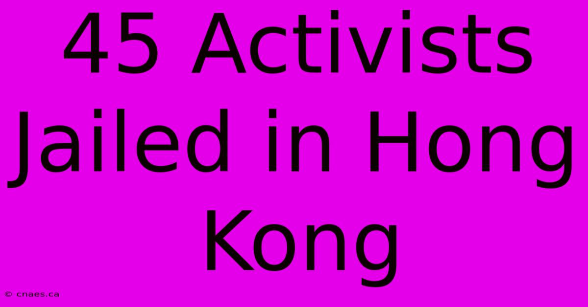 45 Activists Jailed In Hong Kong