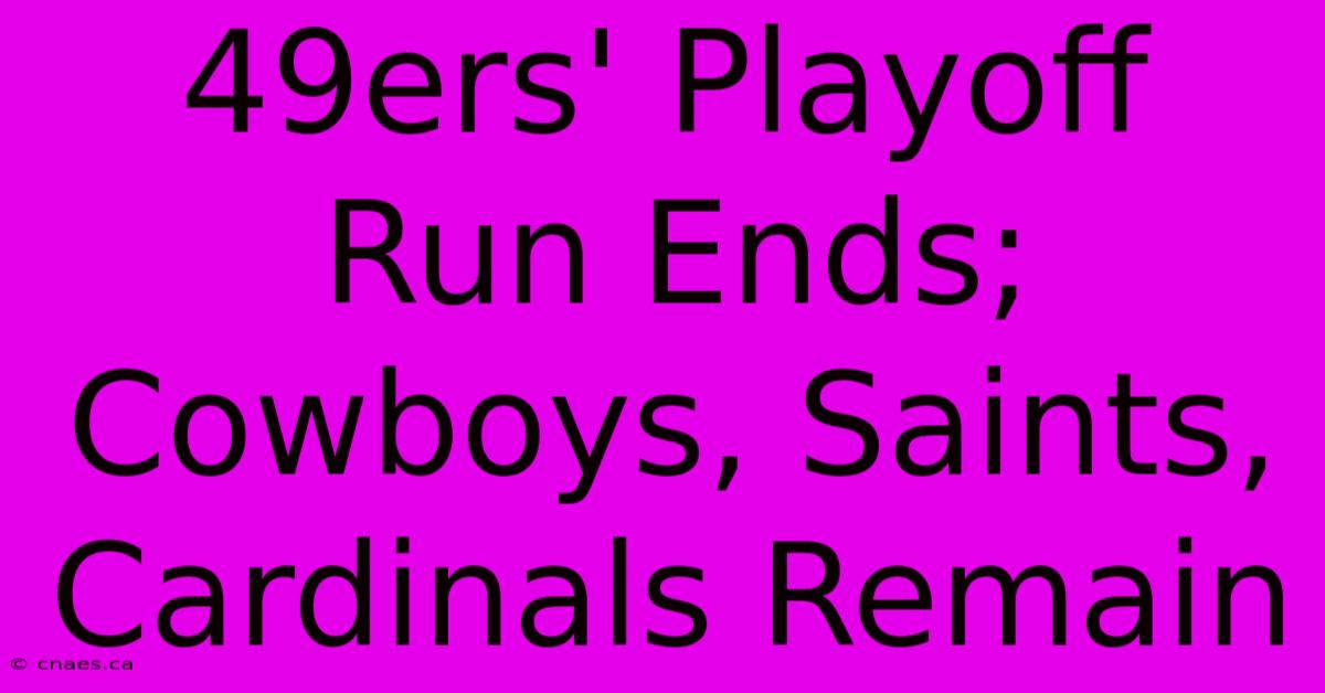 49ers' Playoff Run Ends; Cowboys, Saints, Cardinals Remain