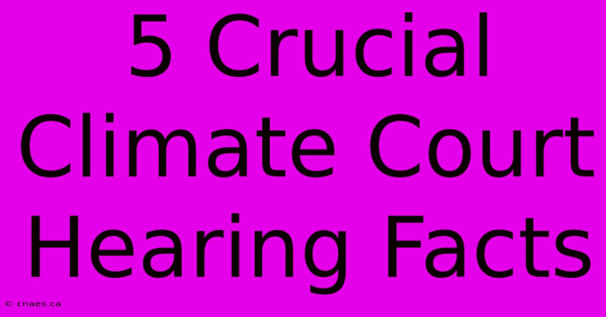 5 Crucial Climate Court Hearing Facts