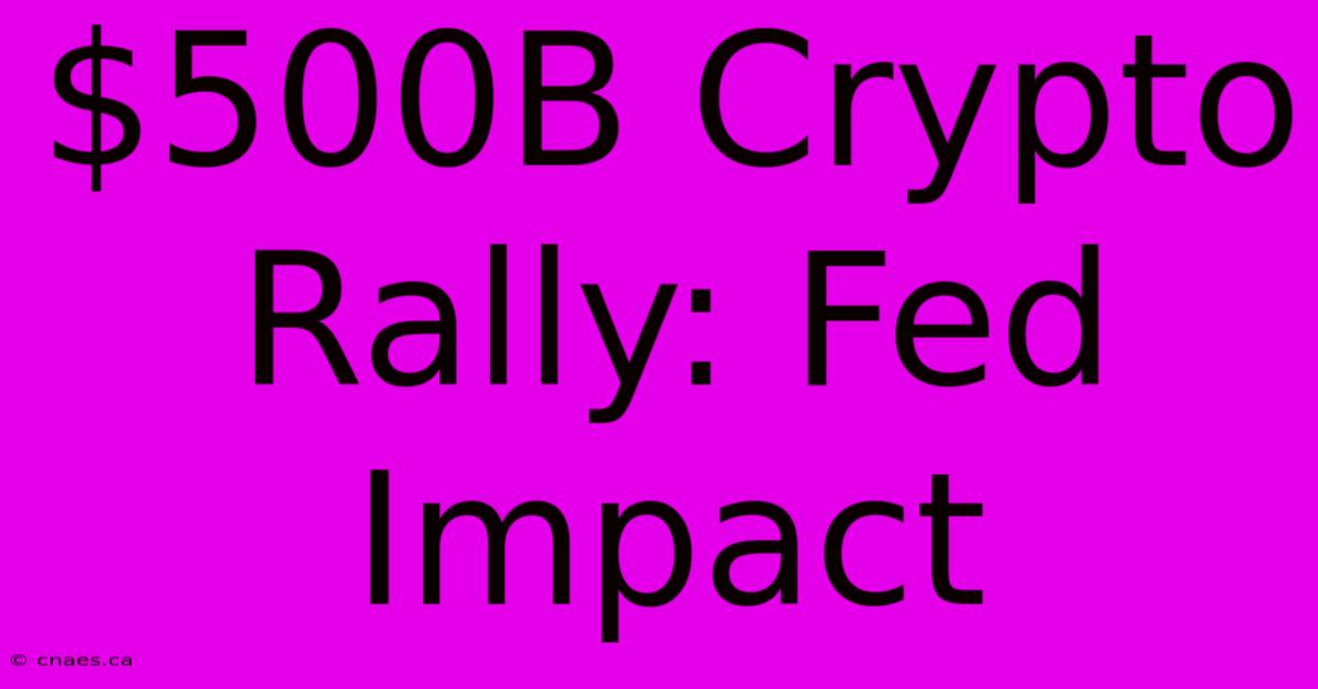 $500B Crypto Rally: Fed Impact