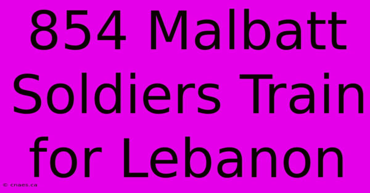 854 Malbatt Soldiers Train For Lebanon