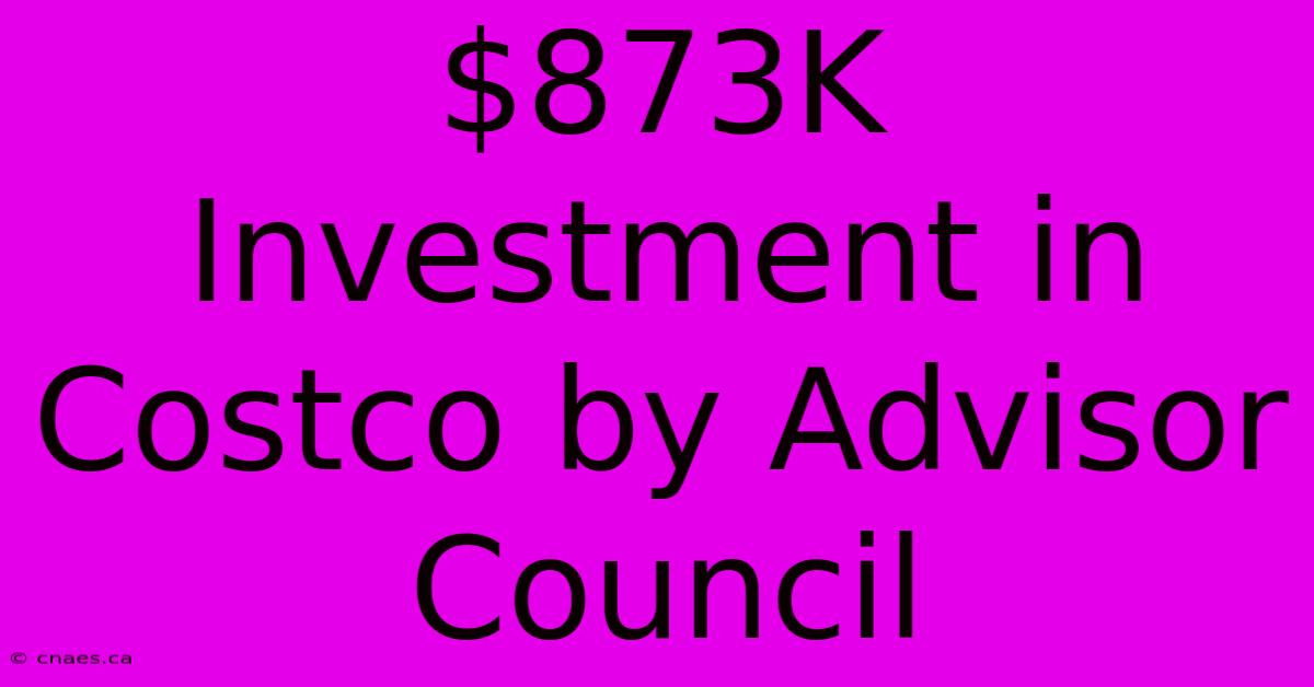 $873K Investment In Costco By Advisor Council