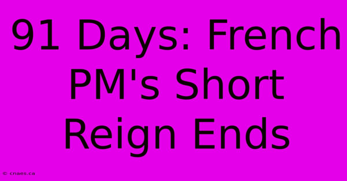 91 Days: French PM's Short Reign Ends