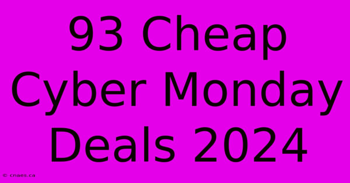 93 Cheap Cyber Monday Deals 2024