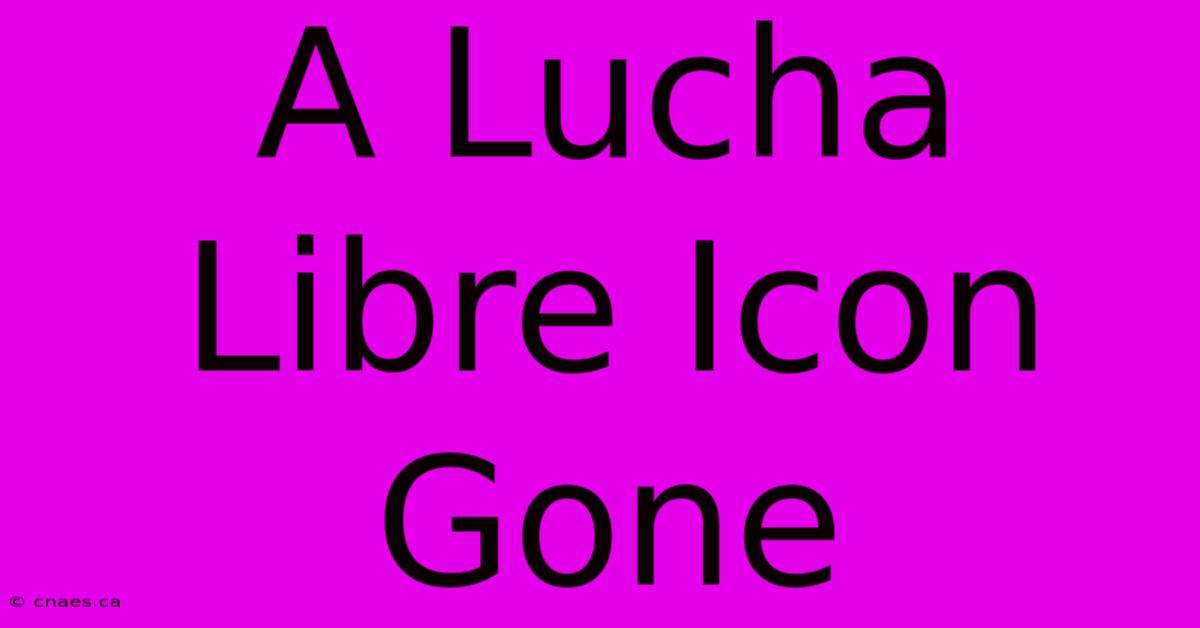 A Lucha Libre Icon Gone