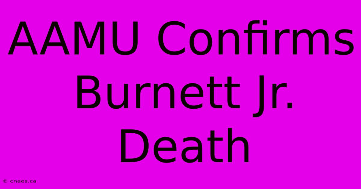 AAMU Confirms Burnett Jr. Death