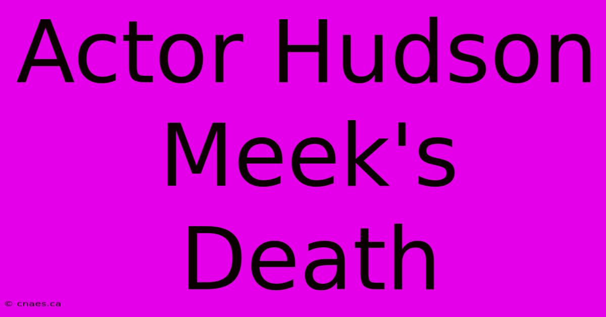 Actor Hudson Meek's Death