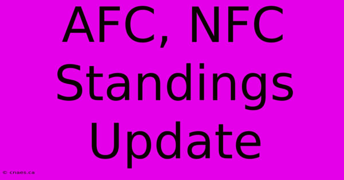 AFC, NFC Standings Update