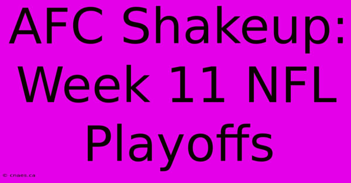 AFC Shakeup: Week 11 NFL Playoffs