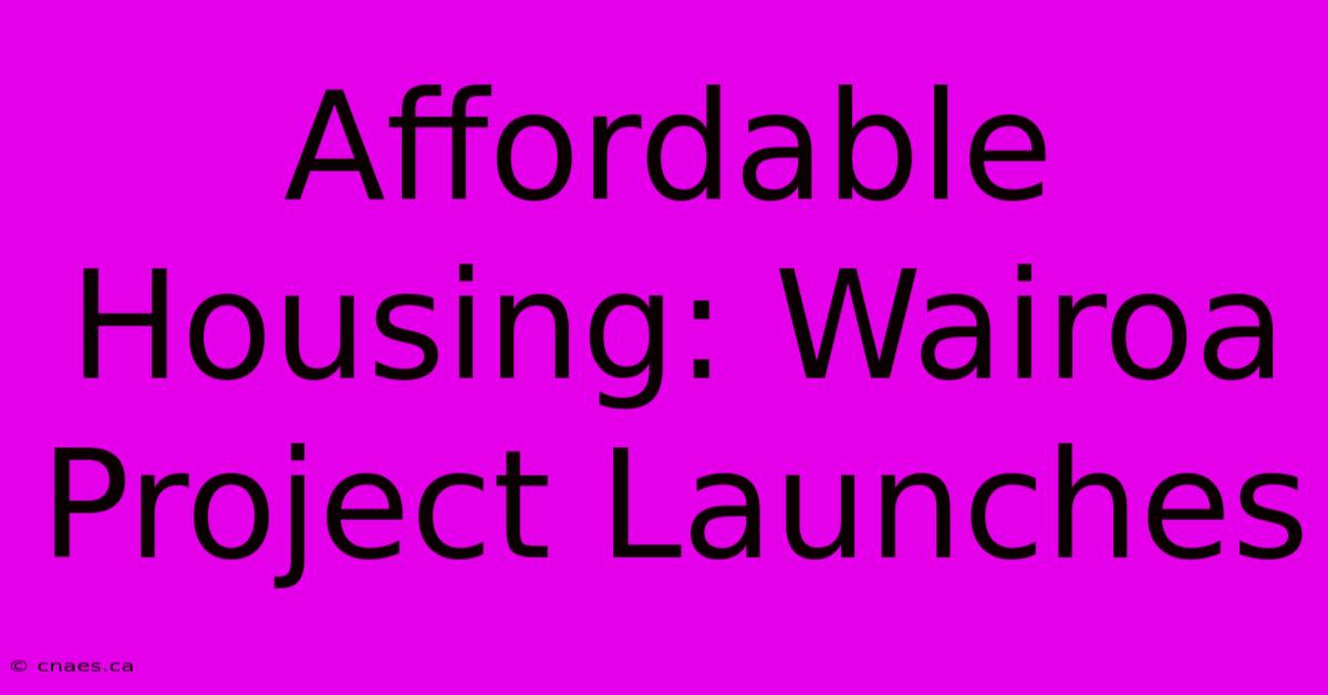 Affordable Housing: Wairoa Project Launches