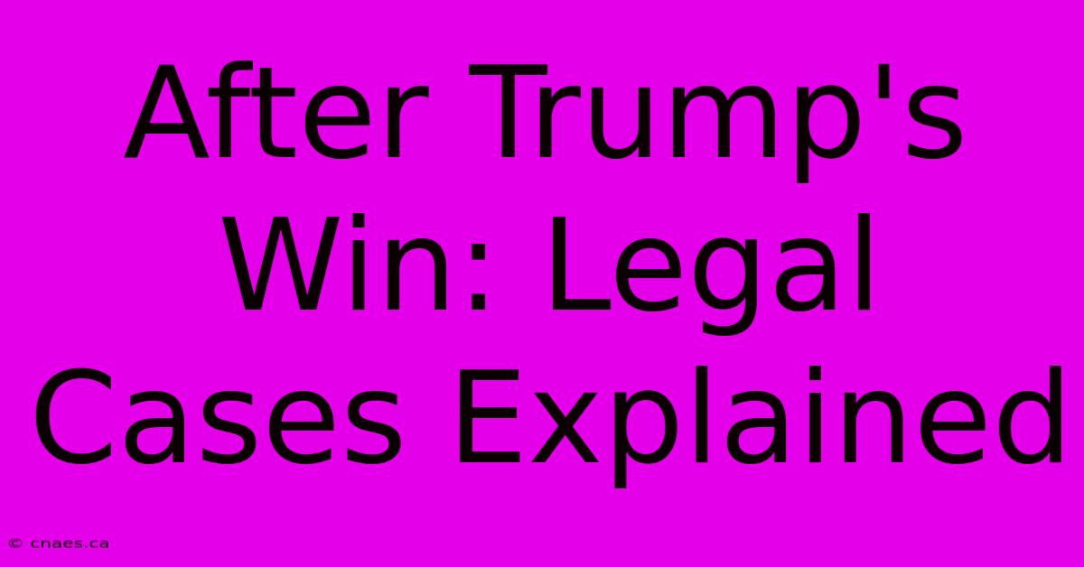 After Trump's Win: Legal Cases Explained