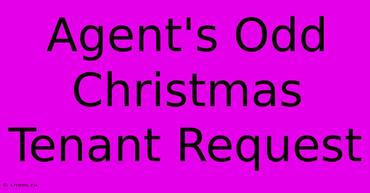 Agent's Odd Christmas Tenant Request