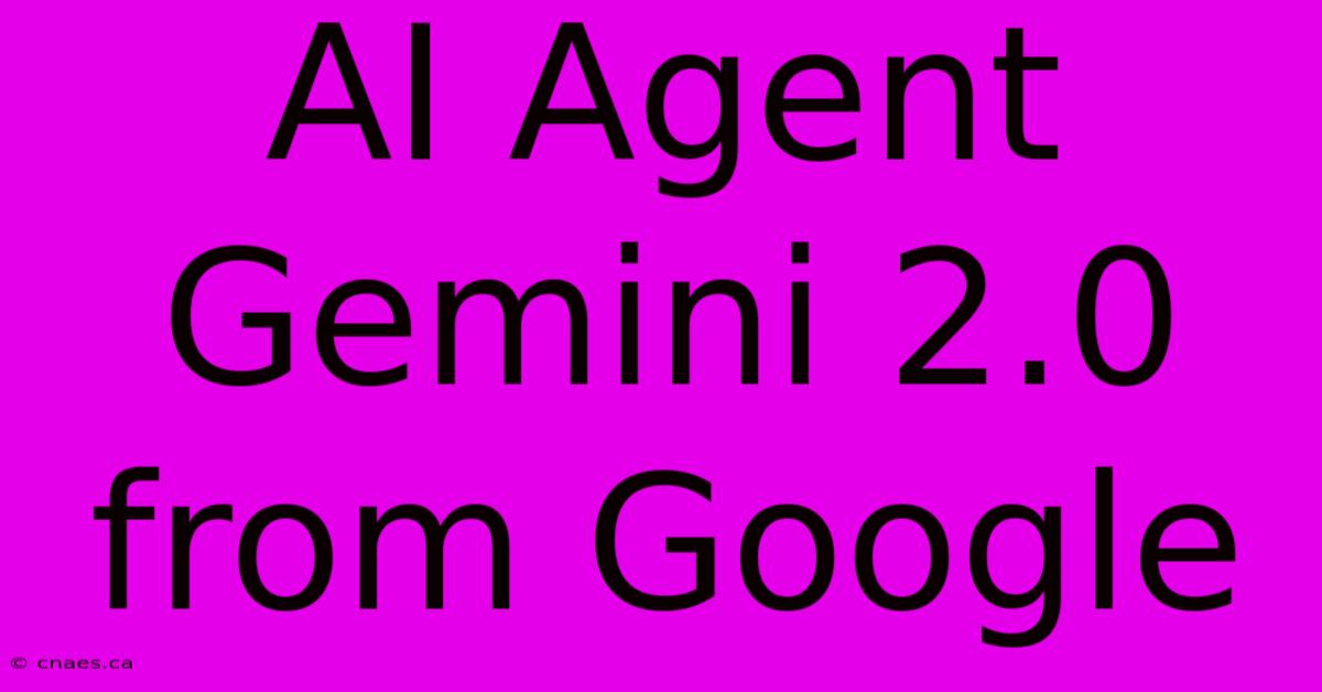 AI Agent Gemini 2.0 From Google