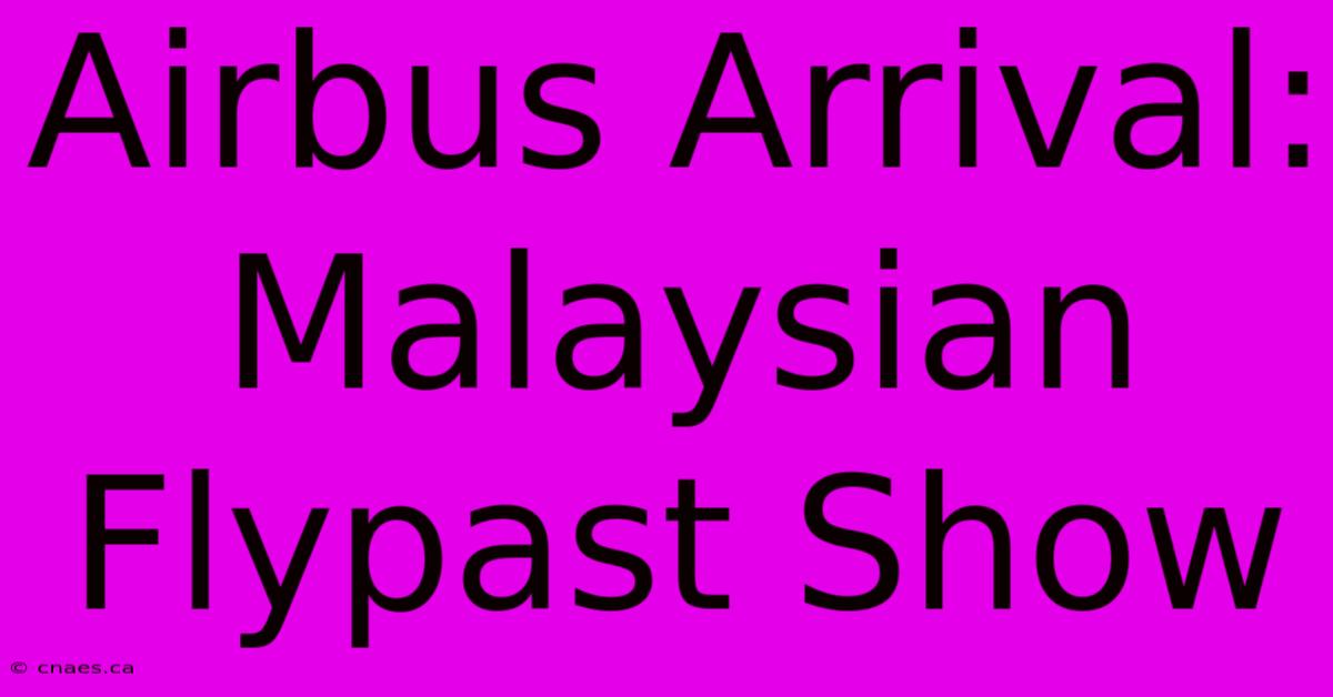 Airbus Arrival: Malaysian Flypast Show