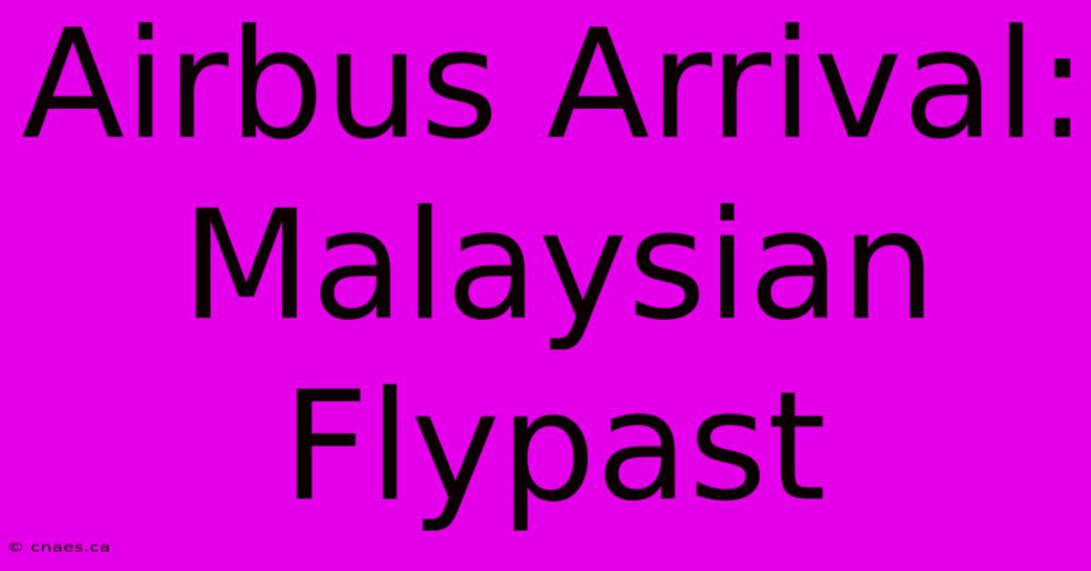 Airbus Arrival: Malaysian Flypast