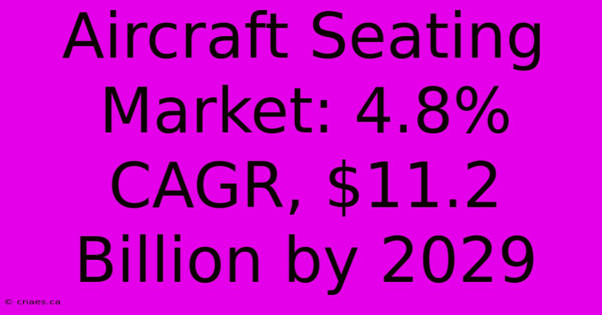 Aircraft Seating Market: 4.8% CAGR, $11.2 Billion By 2029