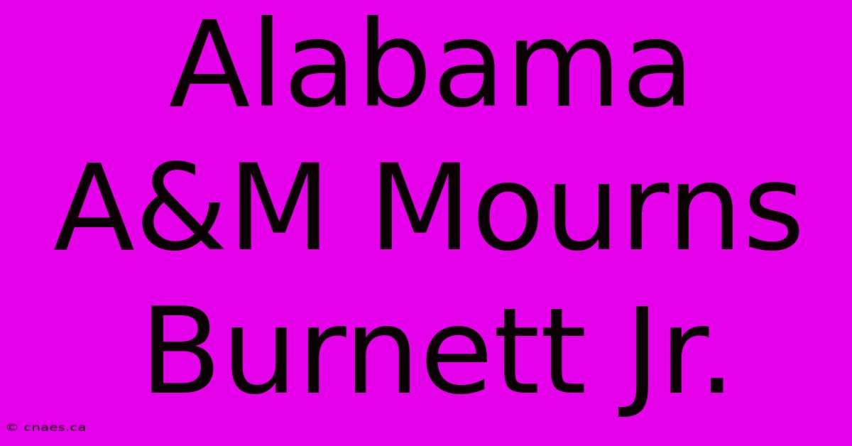 Alabama A&M Mourns Burnett Jr.