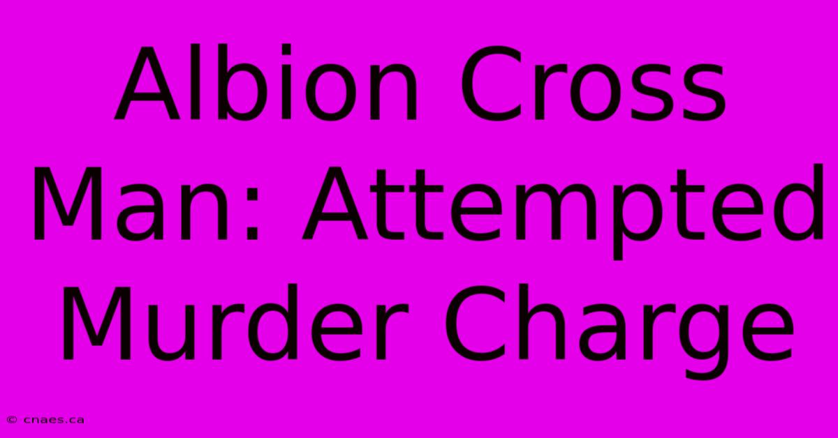 Albion Cross Man: Attempted Murder Charge