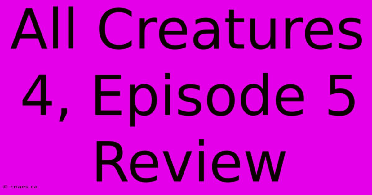 All Creatures 4, Episode 5 Review