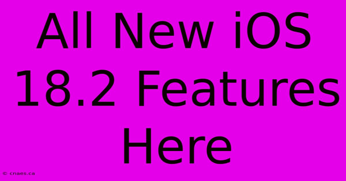 All New IOS 18.2 Features Here