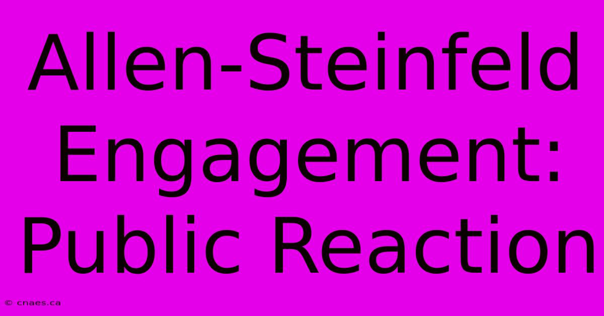 Allen-Steinfeld Engagement: Public Reaction