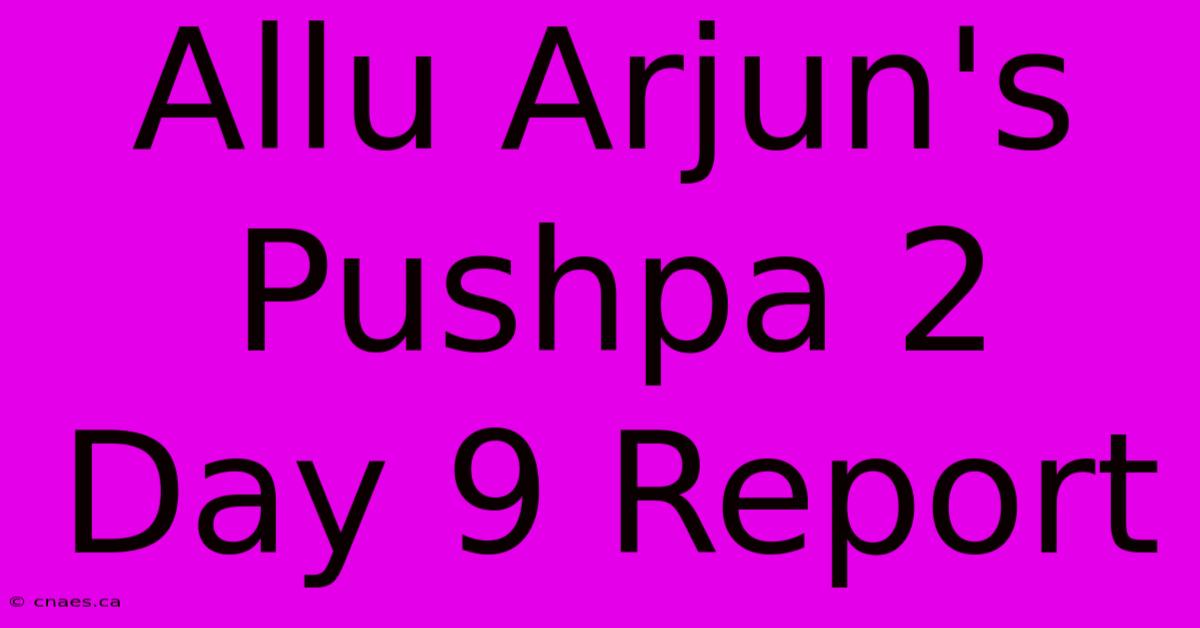 Allu Arjun's Pushpa 2 Day 9 Report