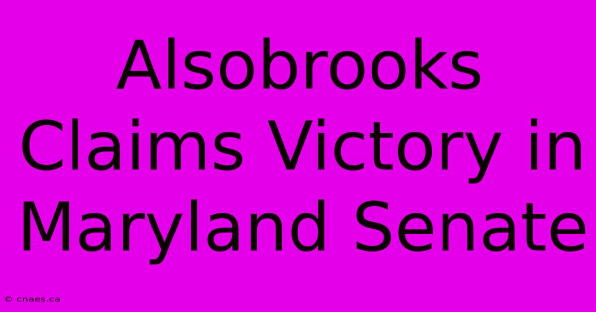 Alsobrooks Claims Victory In Maryland Senate 